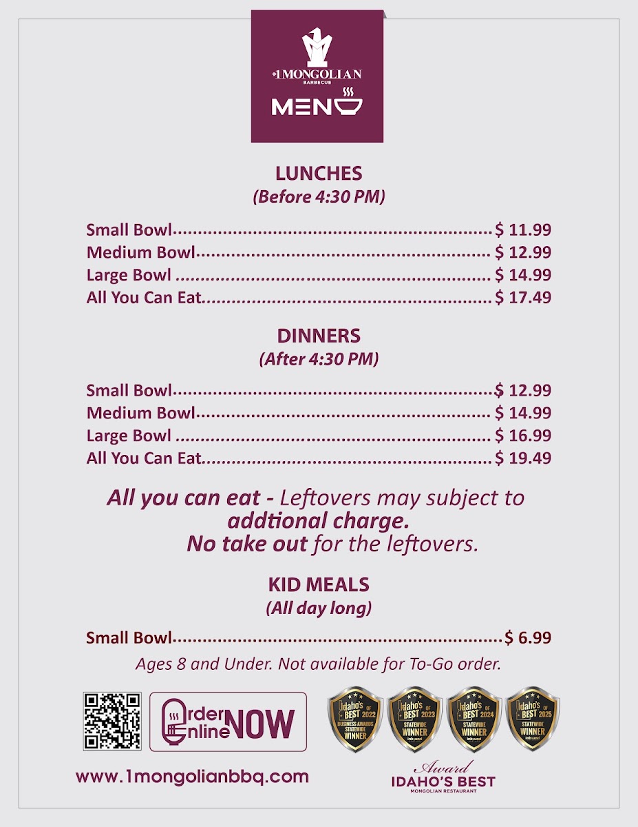 Menu #1 Mongolian Bbq State-1