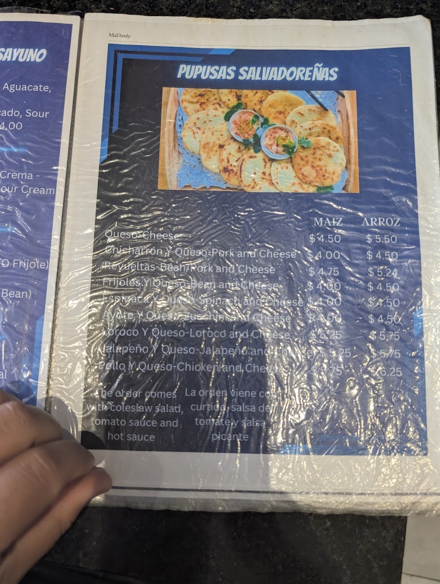 Menu 100% Salvadoreño Restaurant & Take Out-10