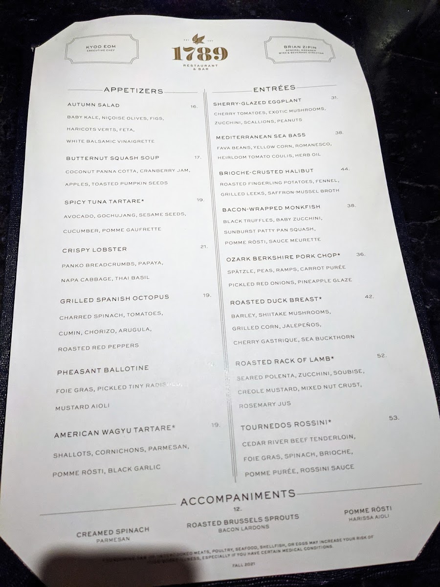Menu 1789 Restaurant & Bar-6