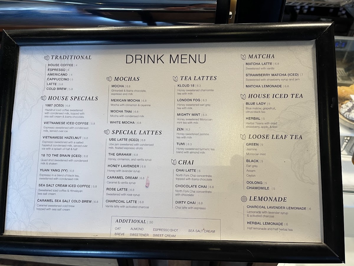 Menu 18 Grams Coffee & Tea-1