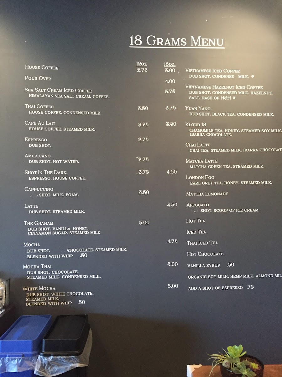 Menu 18 Grams Coffee & Tea-10