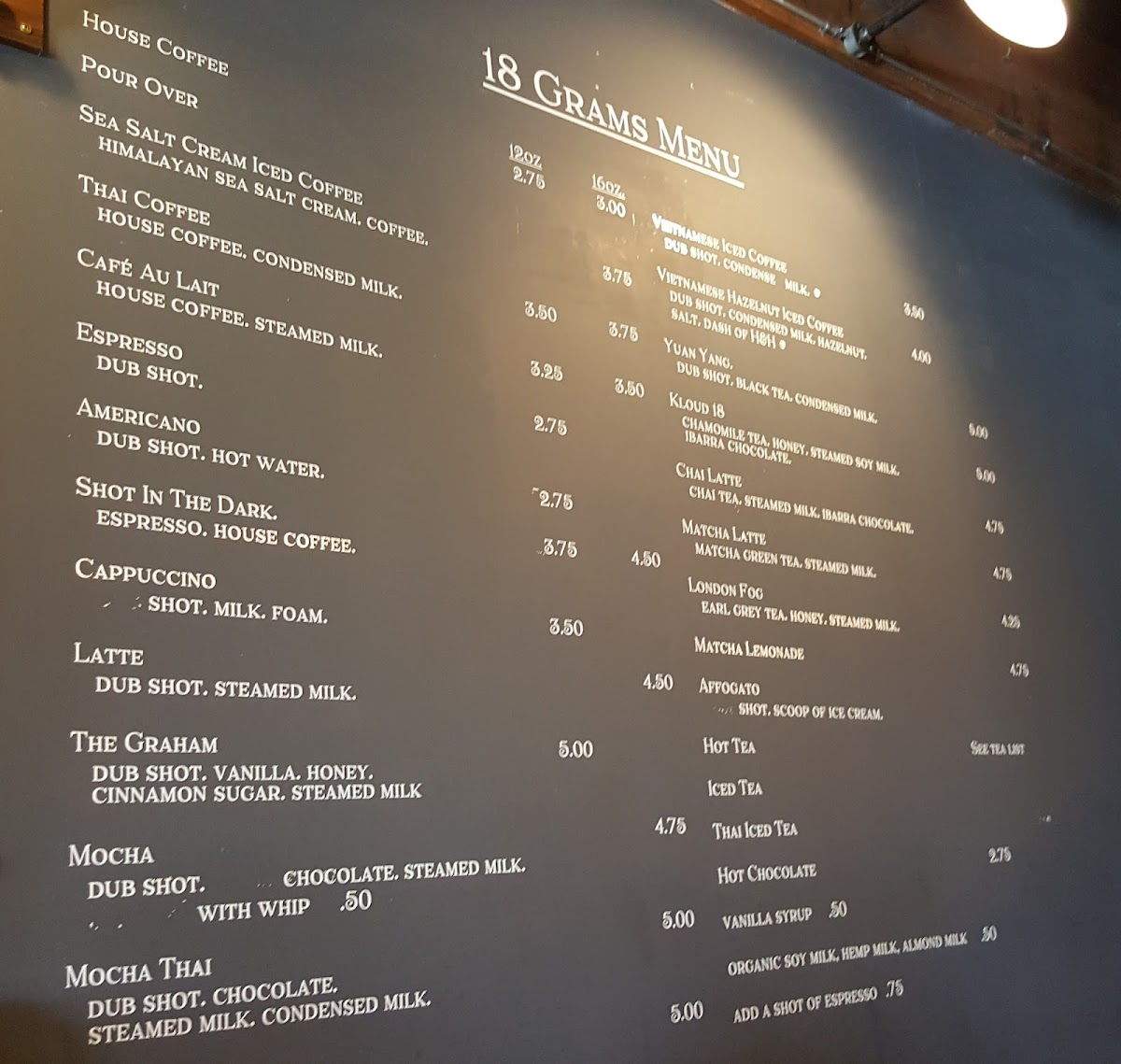 Menu 18 Grams Coffee & Tea-6