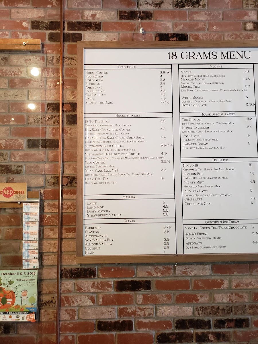 Menu 18 Grams Coffee & Tea-8