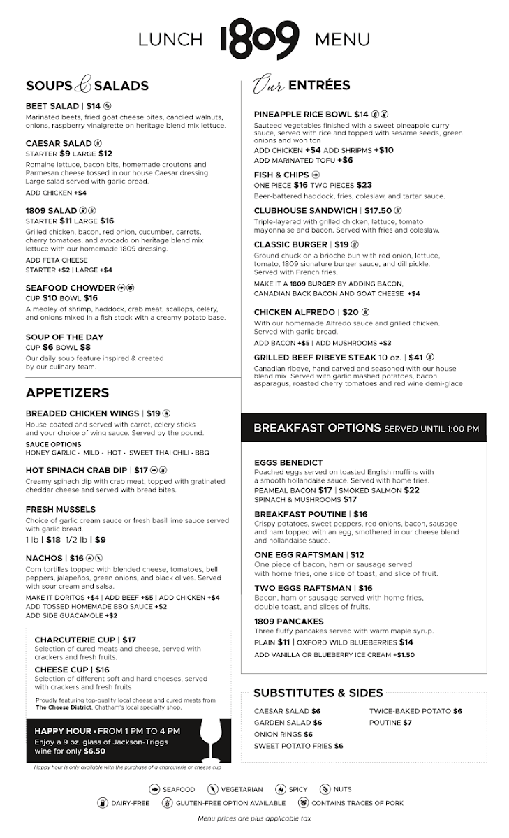 Menu 1809 Restaurant-2