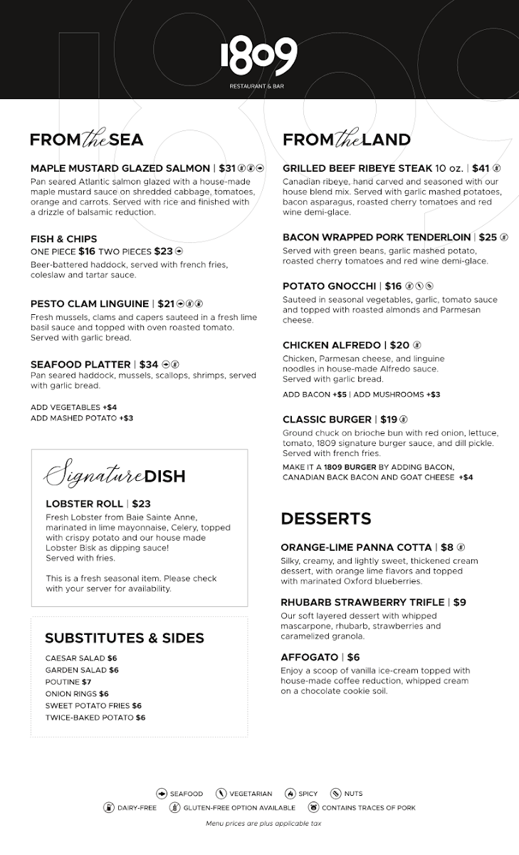 Menu 1809 Restaurant-4