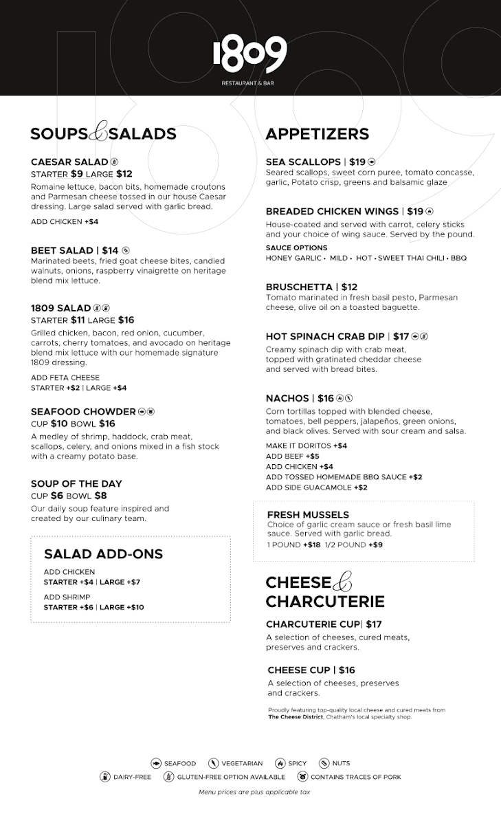 Menu 1809 Restaurant-5