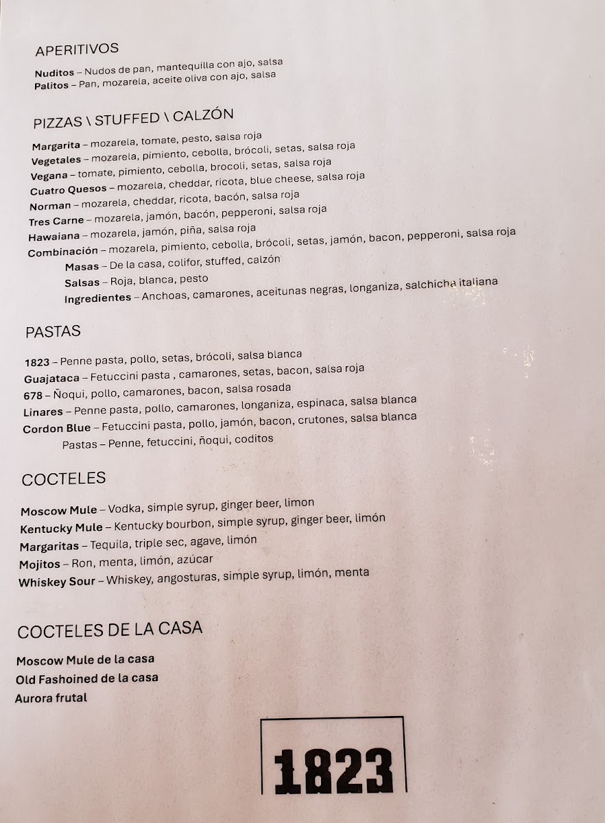 Menu 1823 Restaurant-2