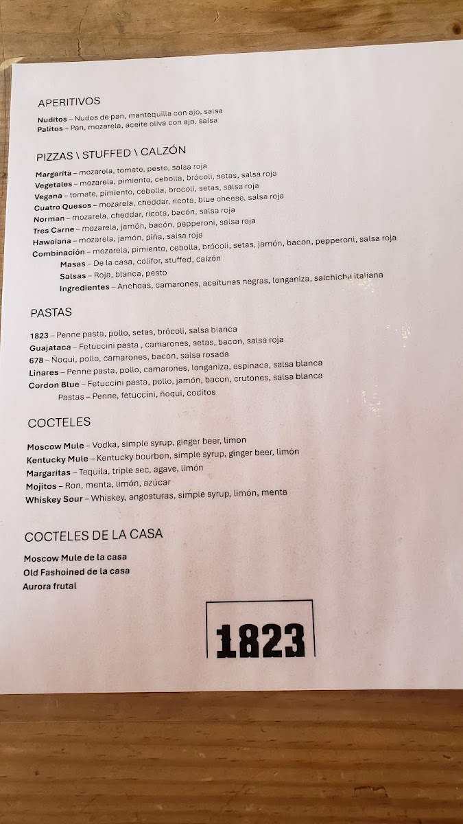 Menu 1823 Restaurant-3