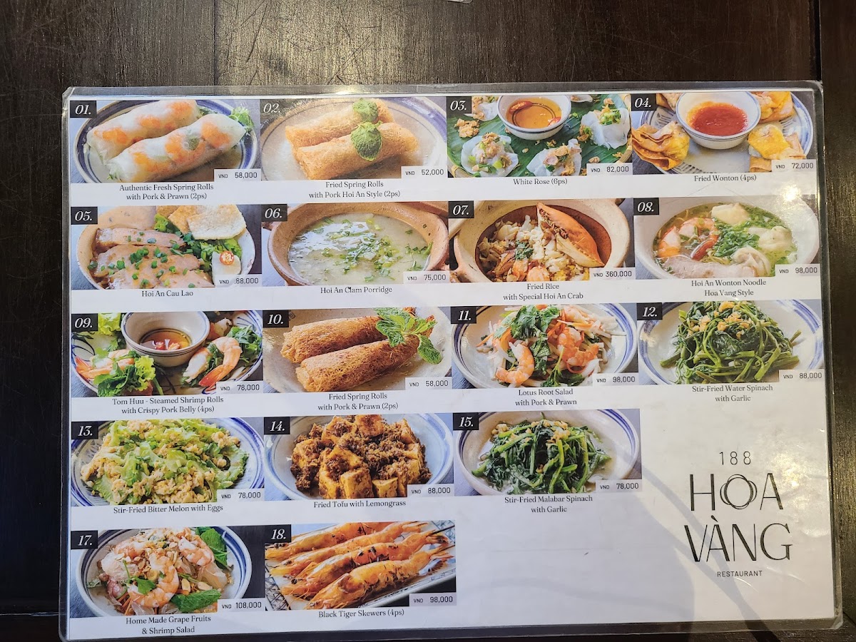 Menu 188 Hoa Vang Restaurant-1