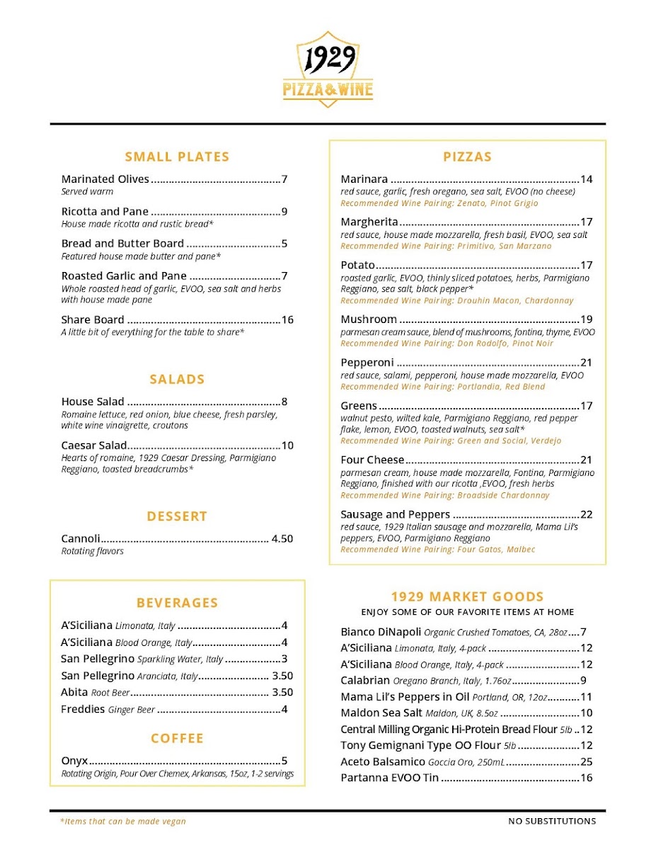 Menu 1929 Pizza And Wine-10