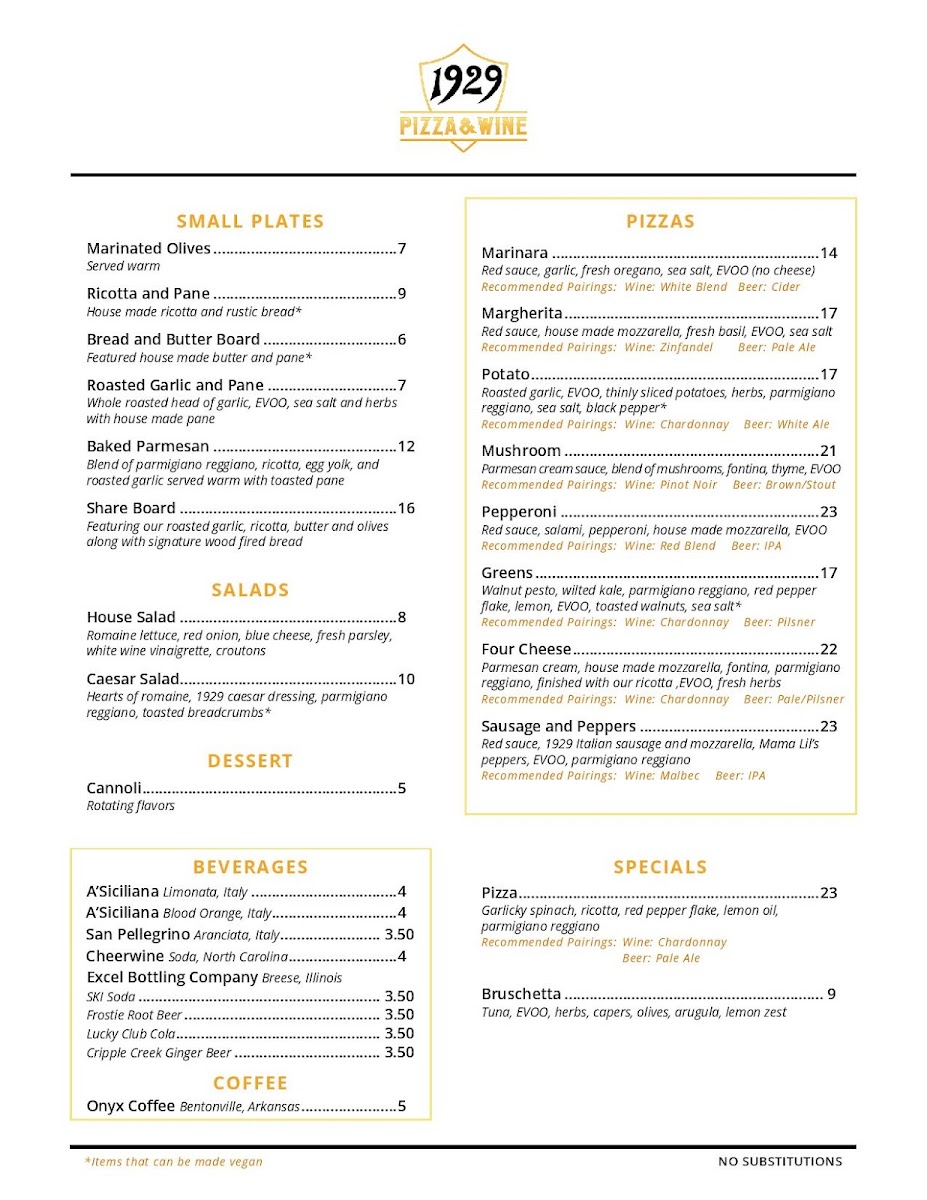 Menu 1929 Pizza And Wine-5