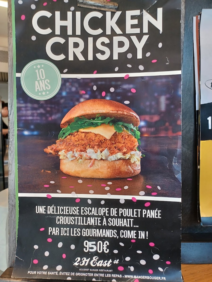 Menu 231 East Street Montparnasse-1