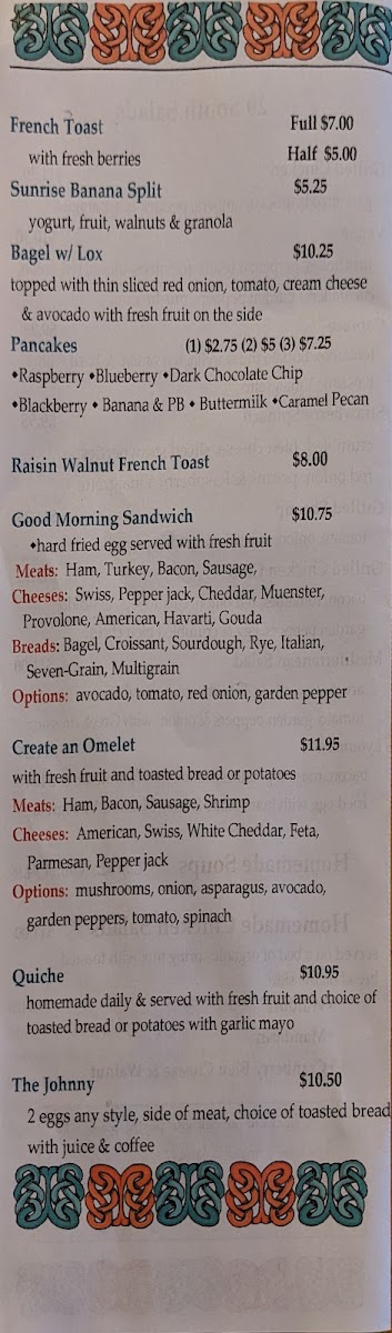 Menu 29 South Cafe-3