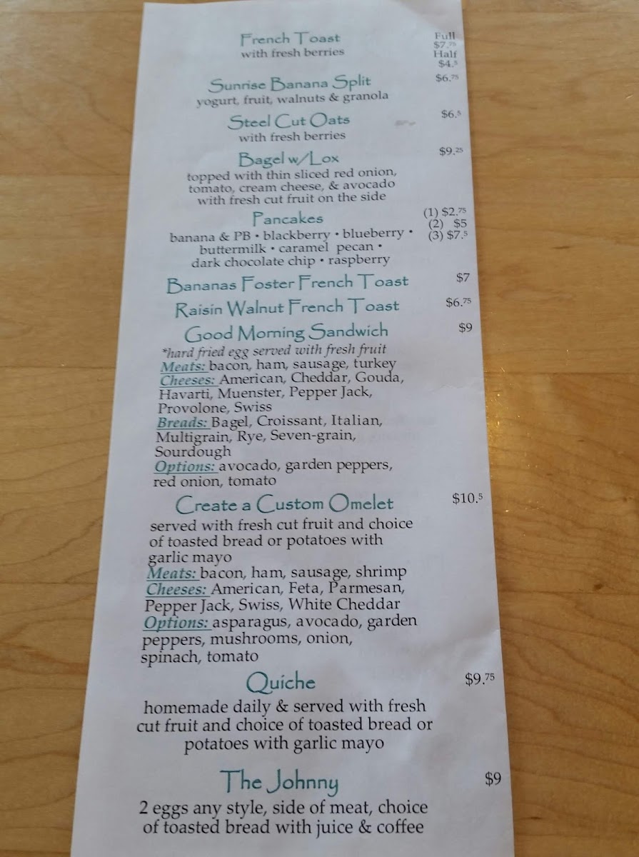 Menu 29 South Cafe-6
