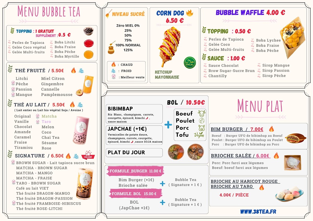 Menu 38° Tea - Bubble Tea & Waffle Antony-1
