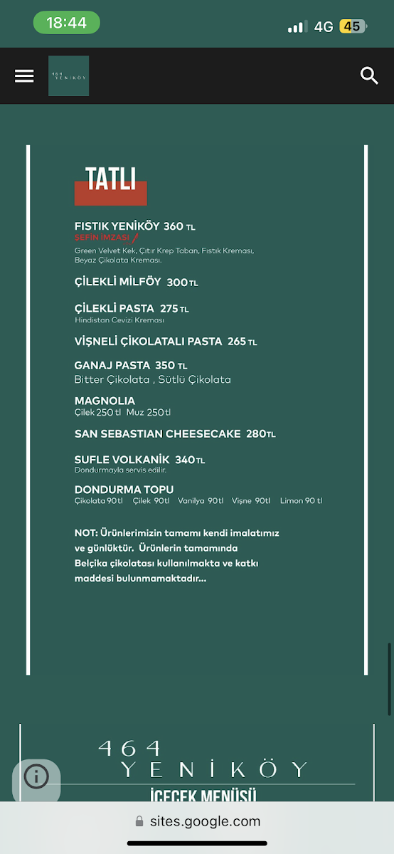 Menu 464 Yeniköy-2