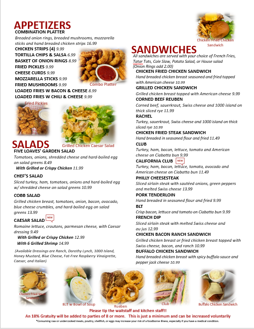 Menu 5 Loaves Country Kitchen-1