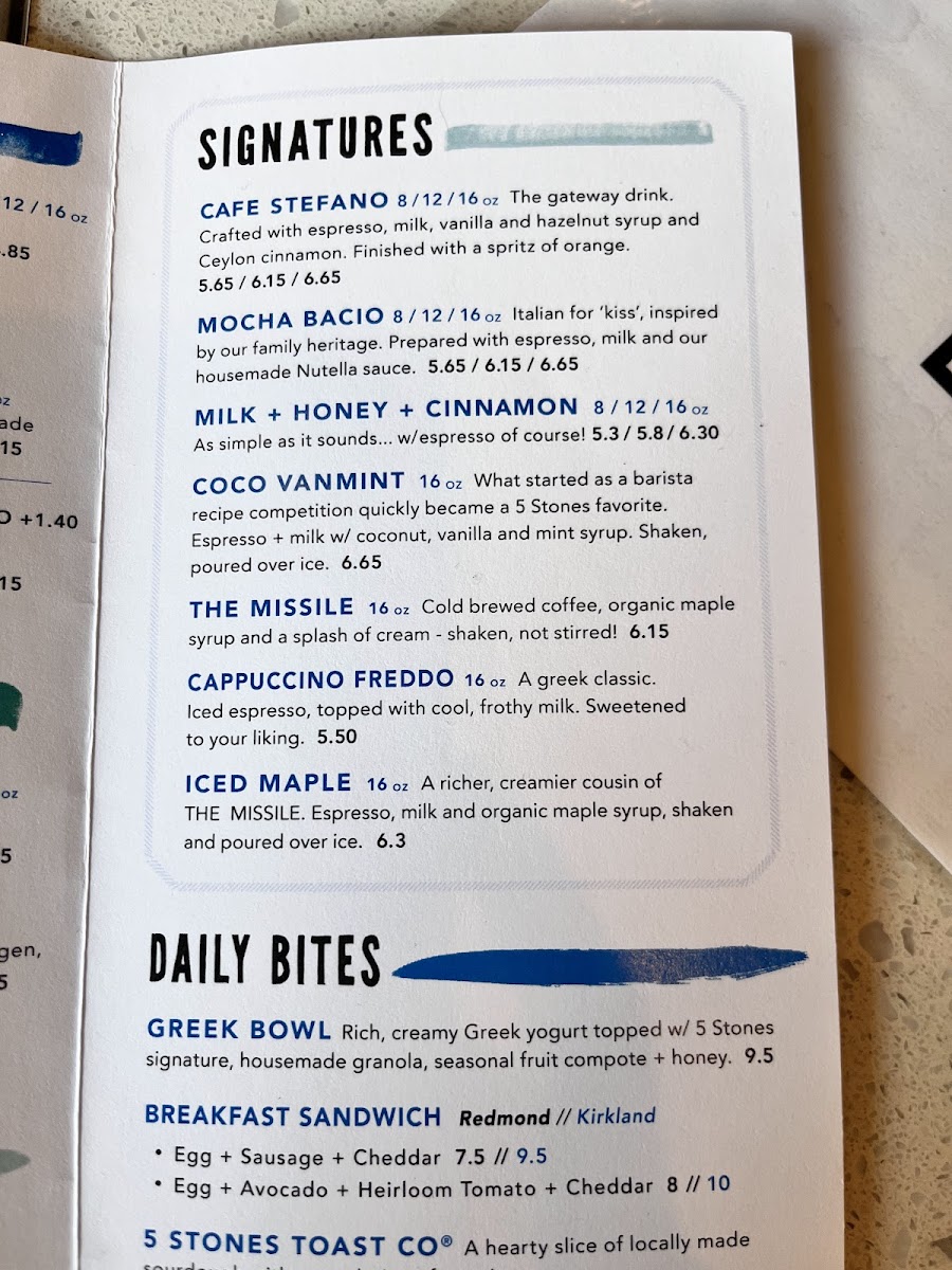Menu 5 Stones Coffee Co-4