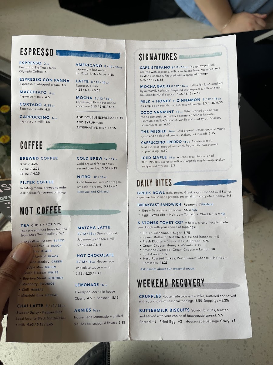 Menu 5 Stones Coffee Co-9
