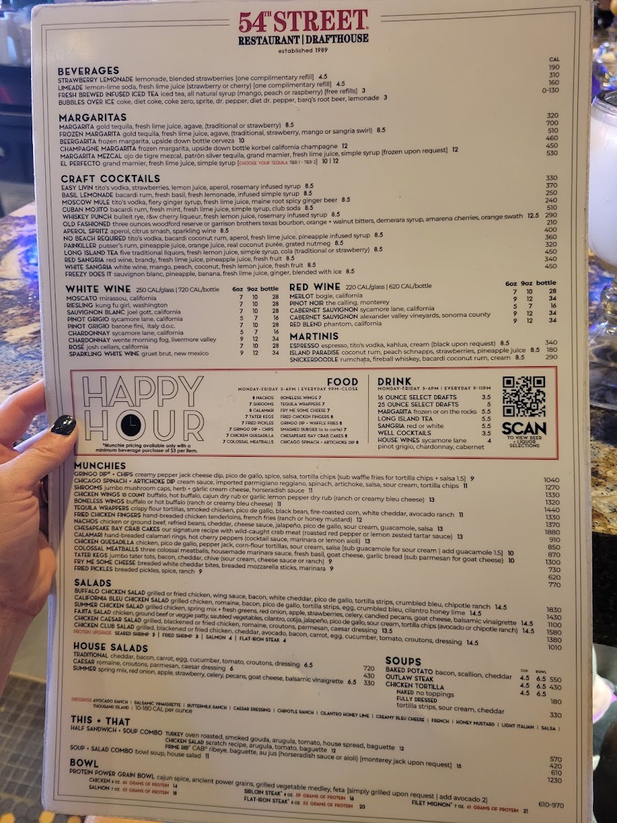 Menu 54Th Street Restaurant & Drafthouse- City Base-1