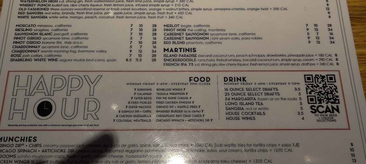 Menu 54Th Street Restaurant & Drafthouse- City Base-9