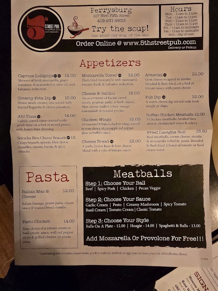 Menu 5Th Street Pub (Perrysburg, Oh)-5