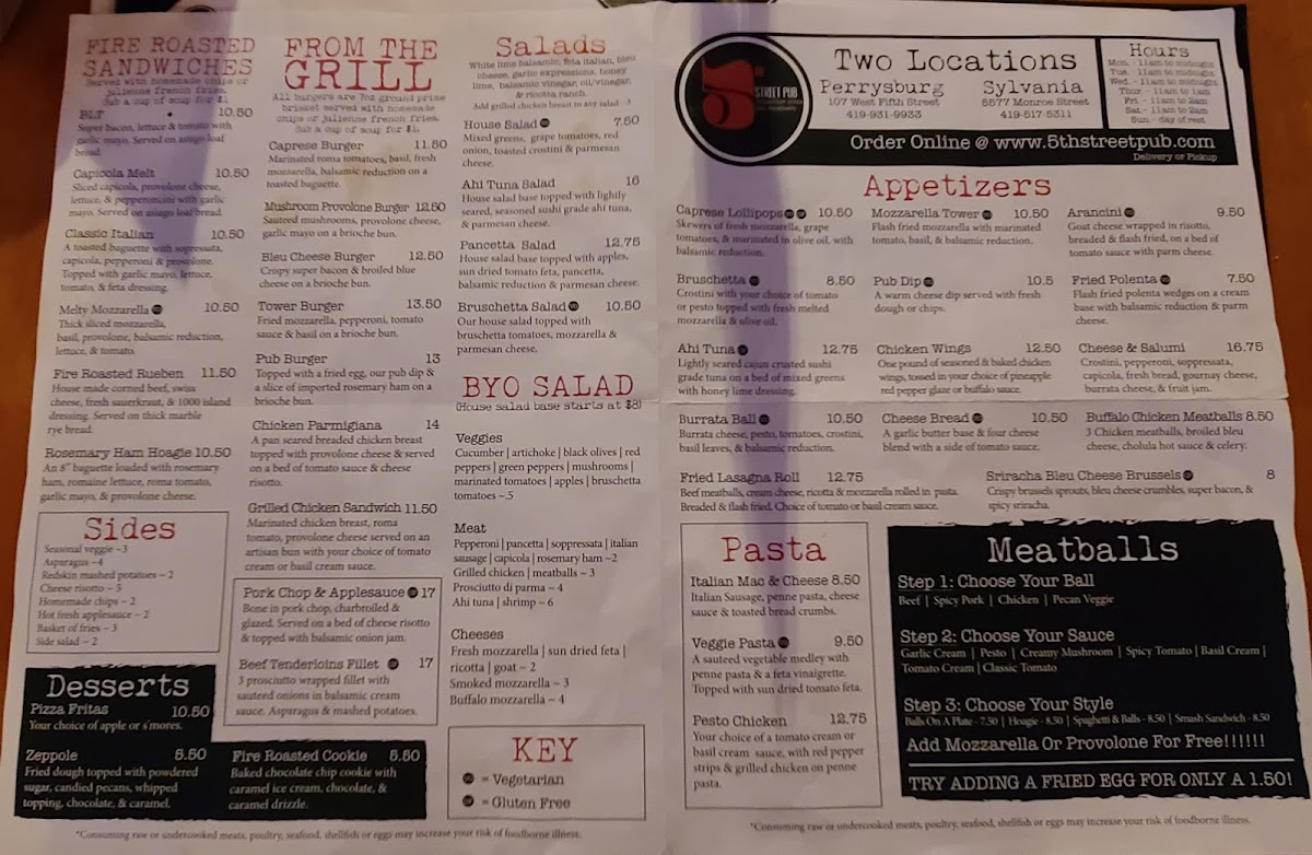Menu 5Th Street Pub (Perrysburg, Oh)-7