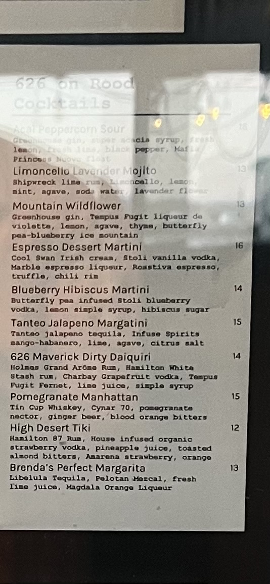 Menu 626 On Rood-8