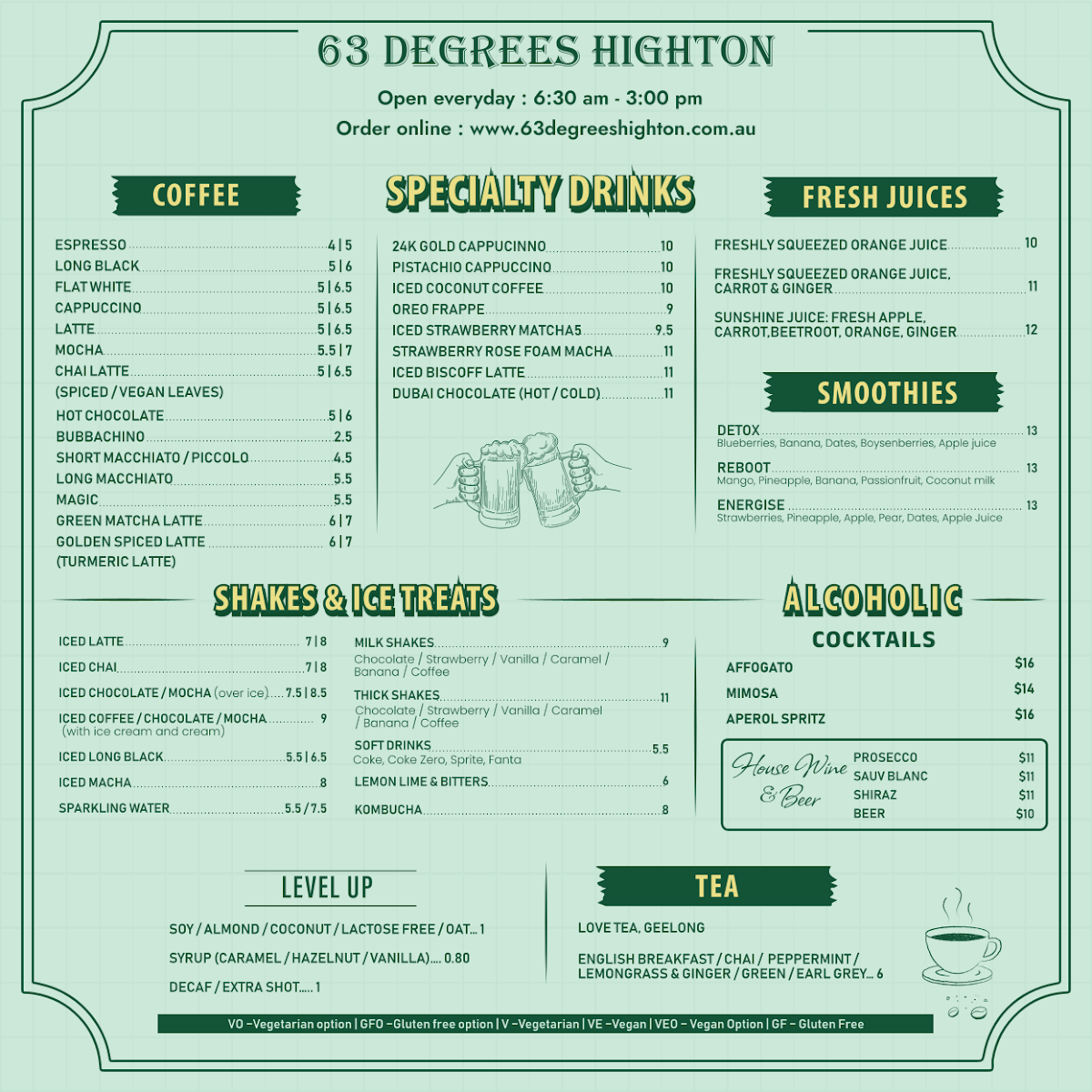 Menu 63 Degrees Highton-2