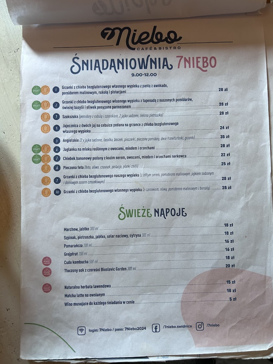 Menu 7Niebo-7