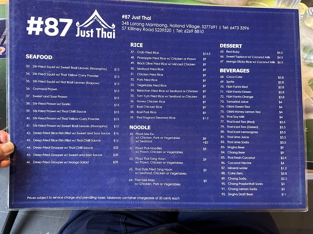 Menu 87 Just Thai Holland Village-3