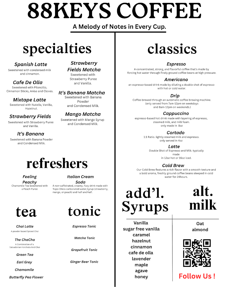Menu 88Keys Coffee-1