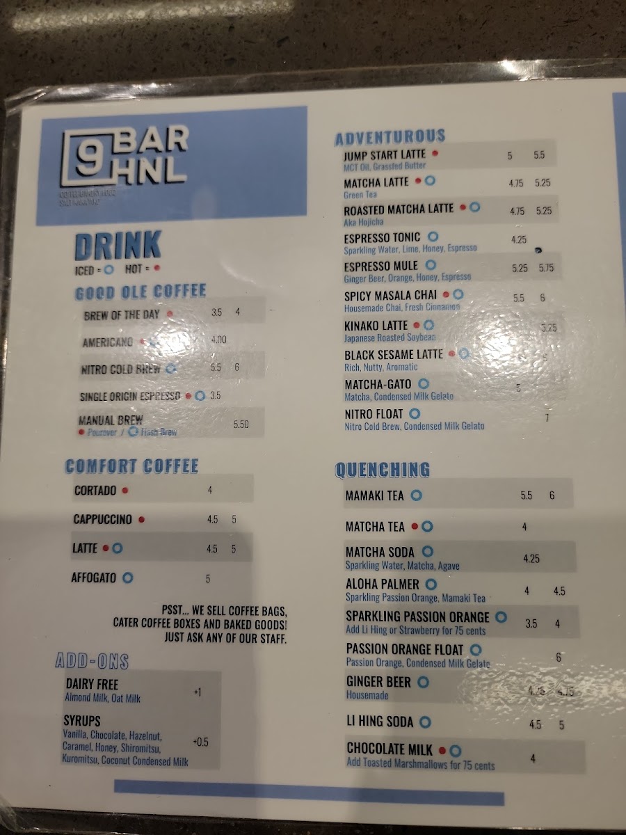 Menu 9Bar Hnl-4