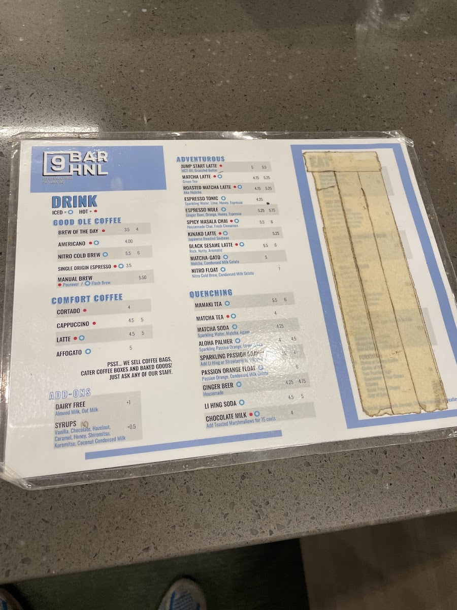 Menu 9Bar Hnl-5