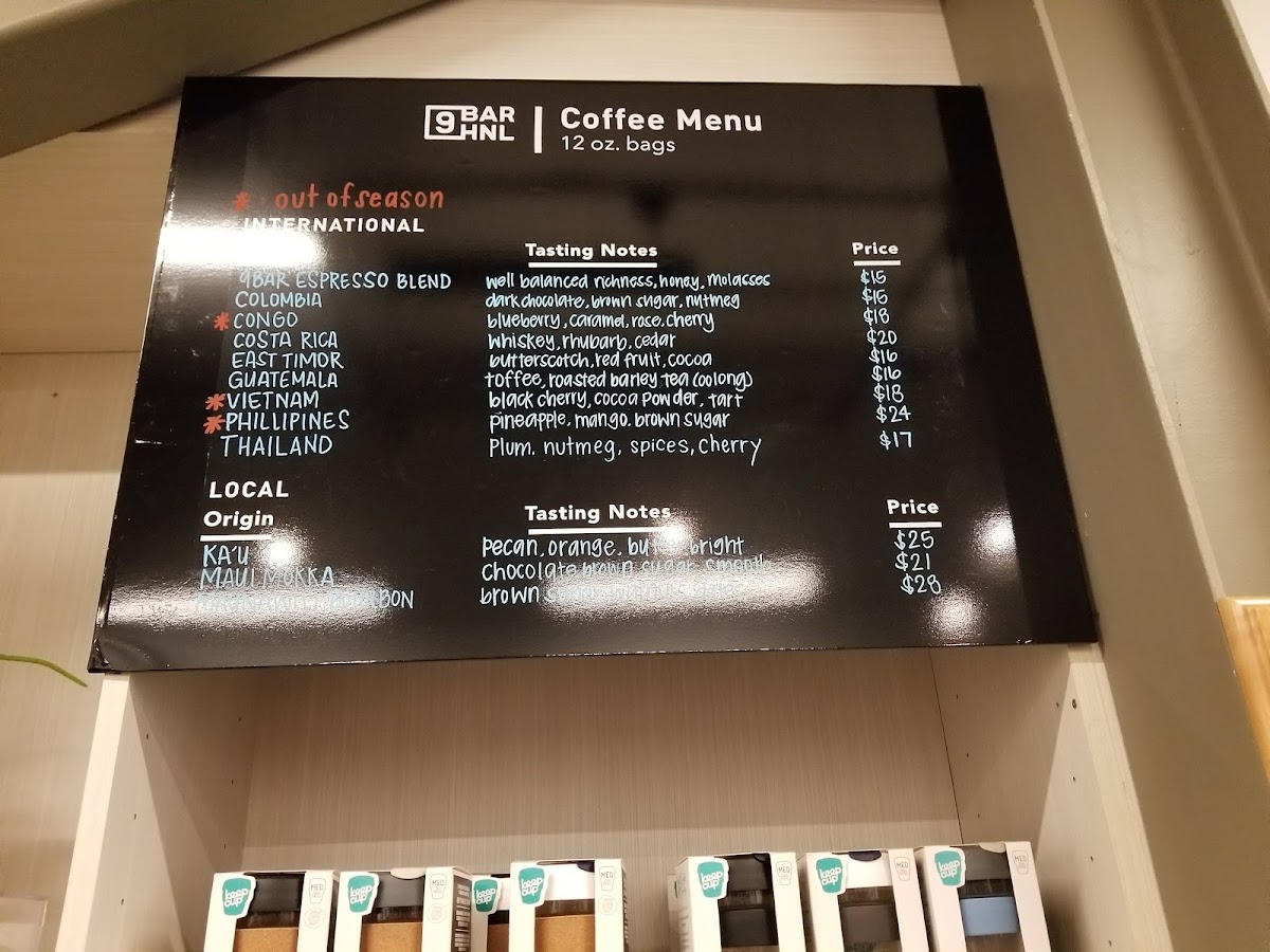 Menu 9Bar Hnl-9