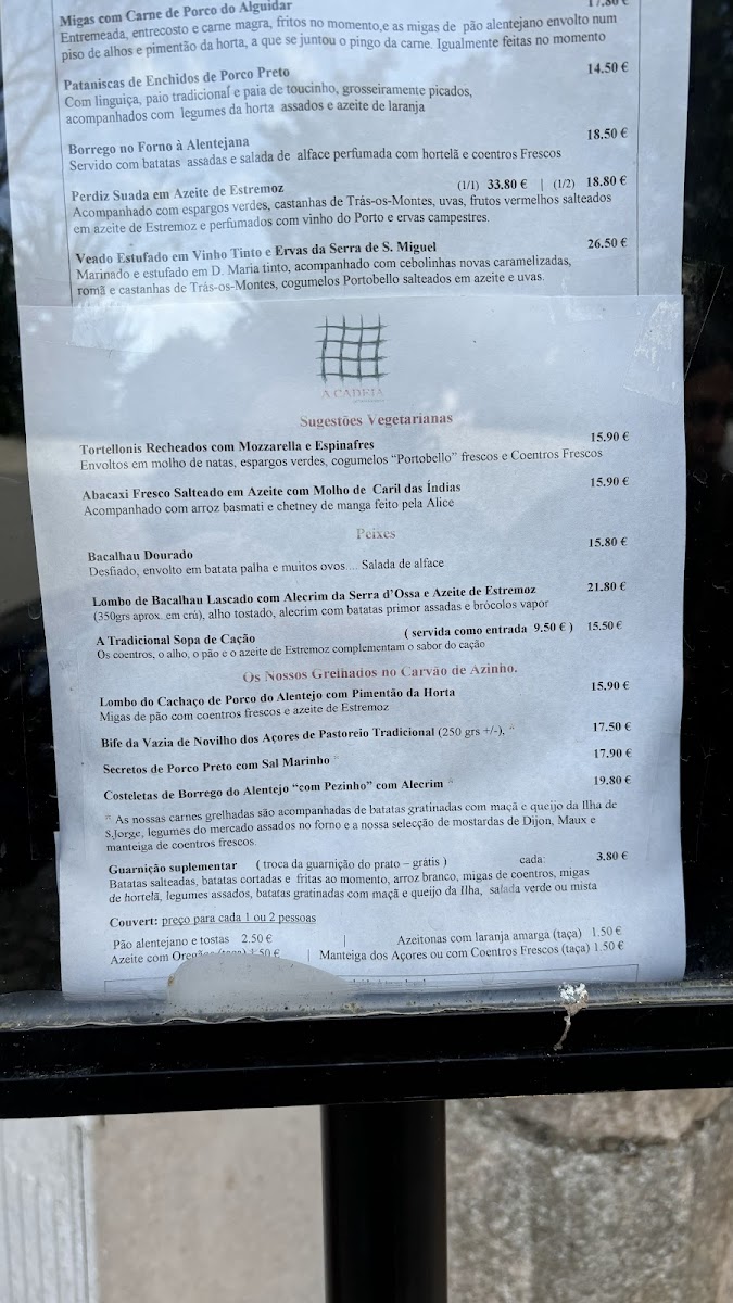 Menu A Cadeia Bué Pequenina-1