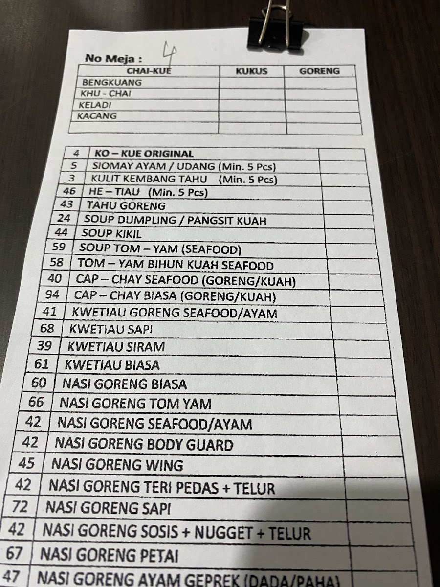 Menu A Hin Chai Kue Panas Siam-1