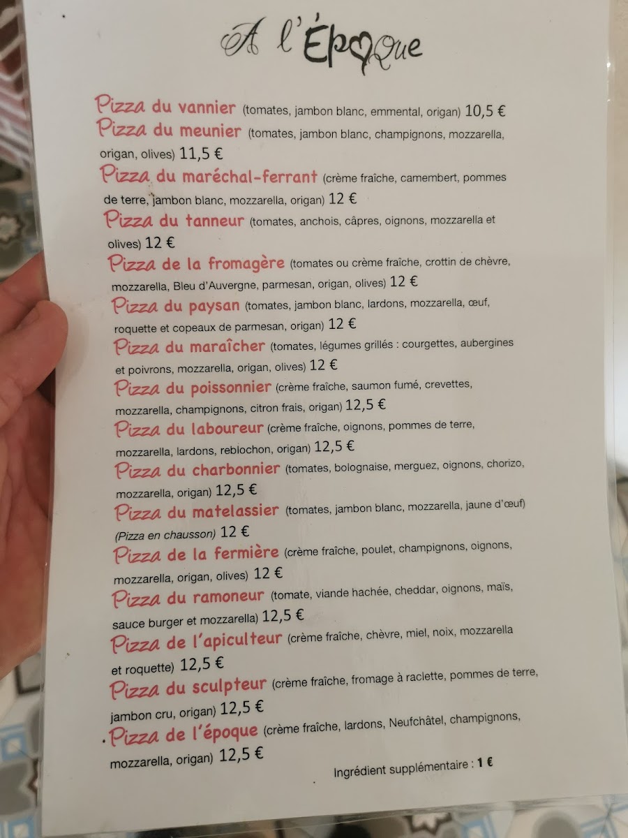 Menu A L'epoque-1