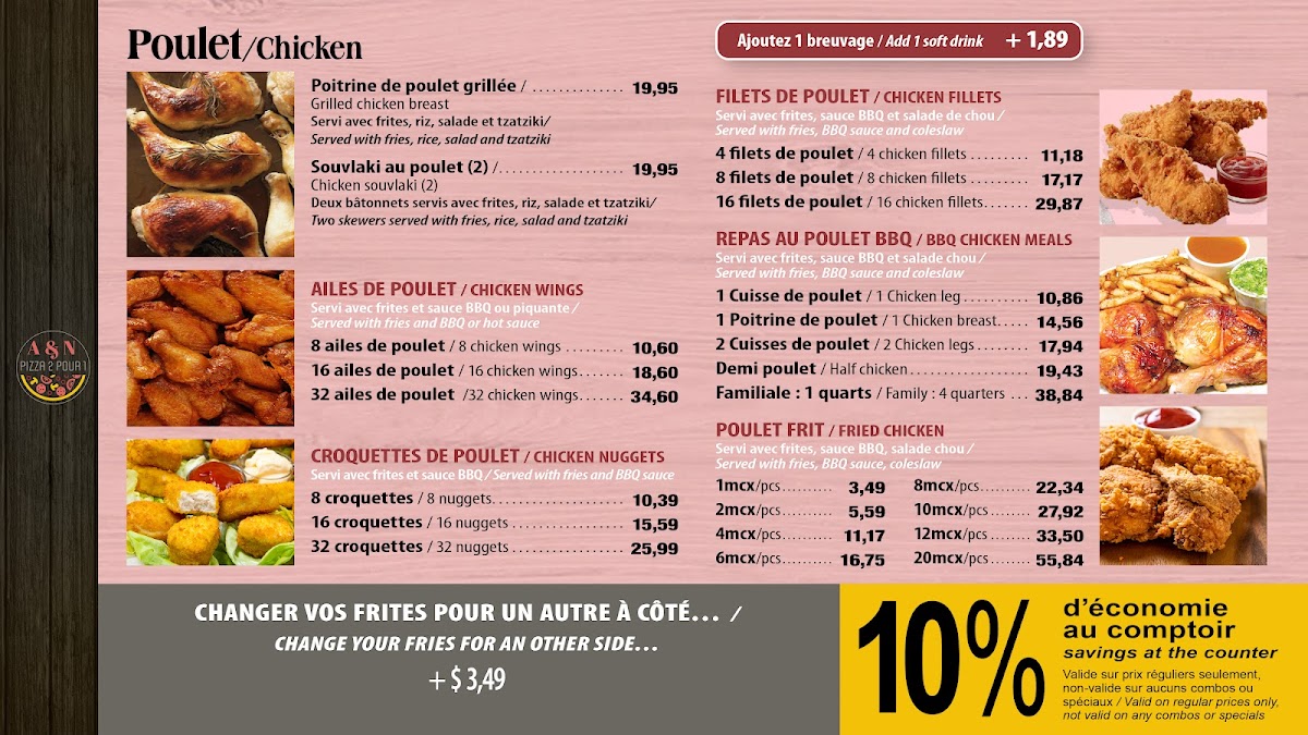 Menu A & N Pizza 2 Pour 1-6