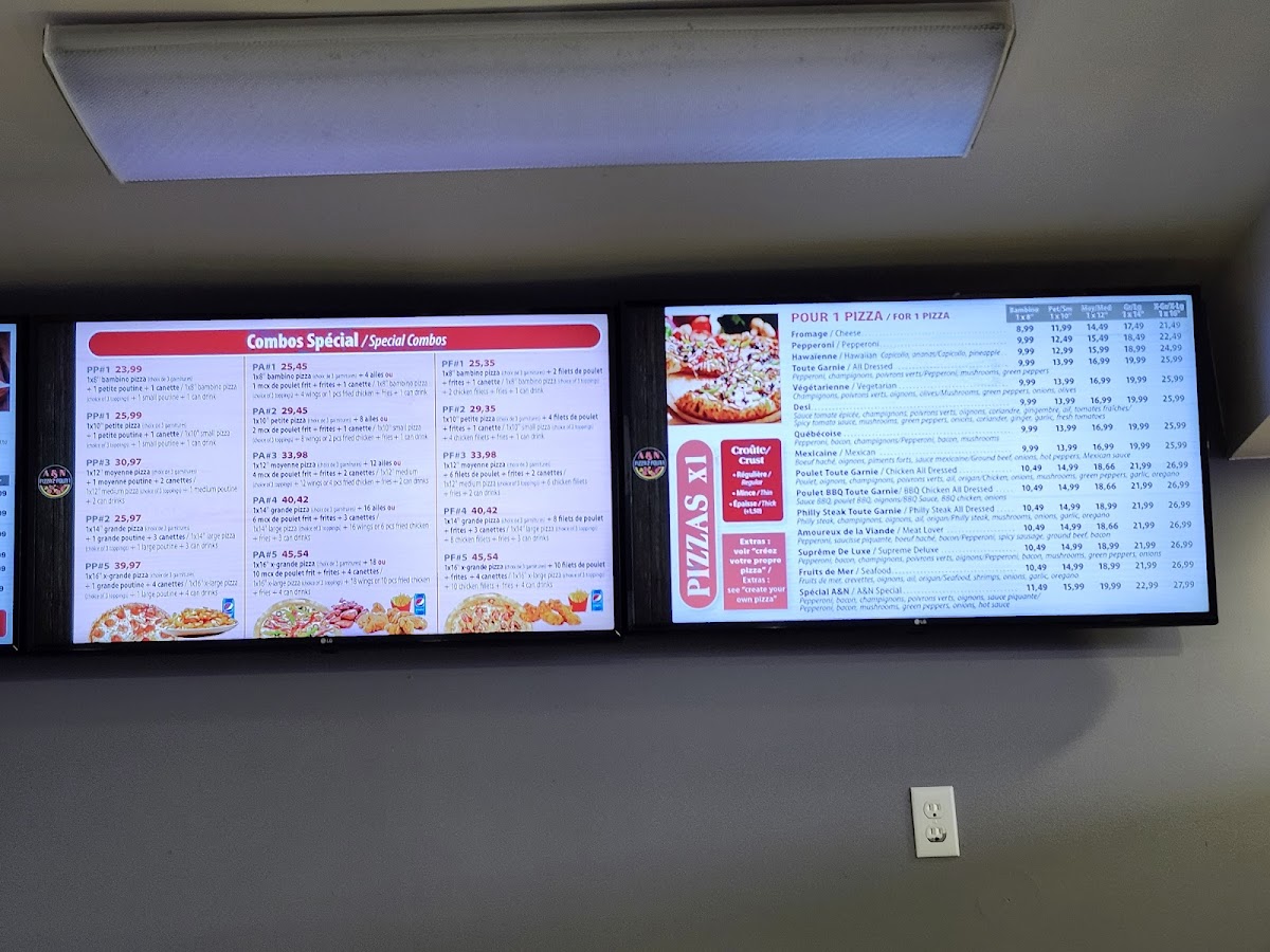 Menu A & N Pizza 2 Pour 1-9