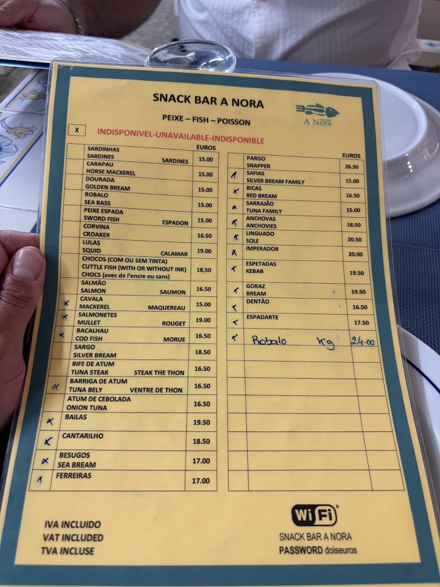 Menu A Nora-4