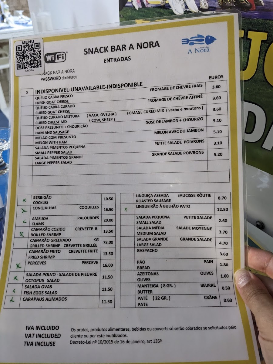 Menu A Nora-5