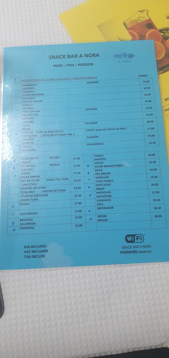 Menu A Nora-8