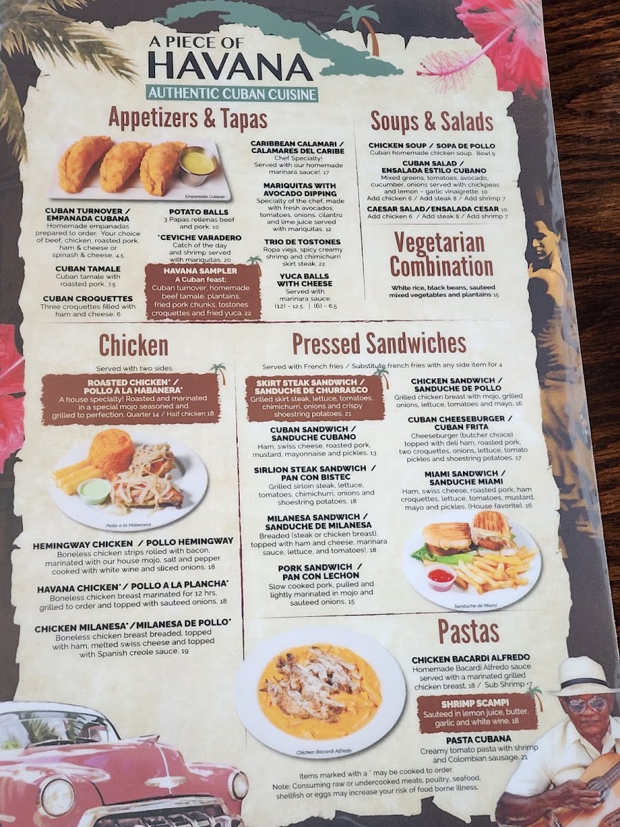 Menu A Piece Of Havana-1