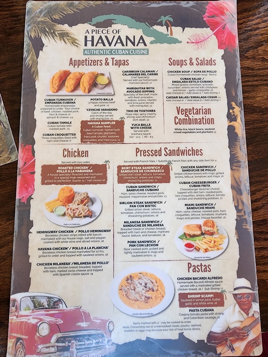 Menu A Piece Of Havana-2
