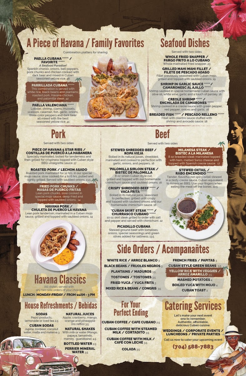Menu A Piece Of Havana-5