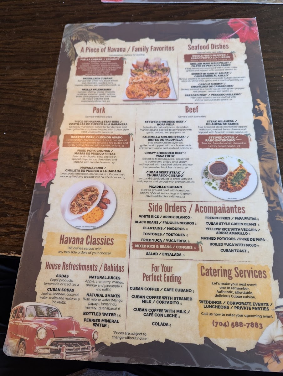 Menu A Piece Of Havana-6