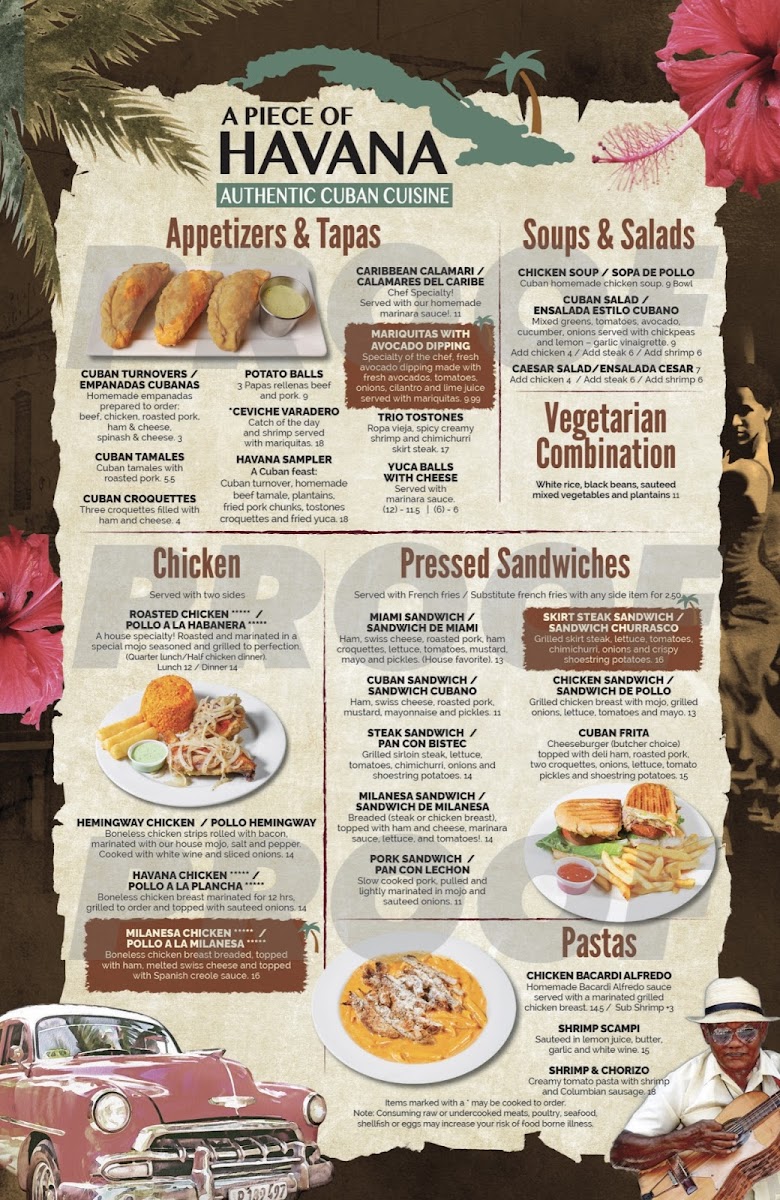 Menu A Piece Of Havana-7