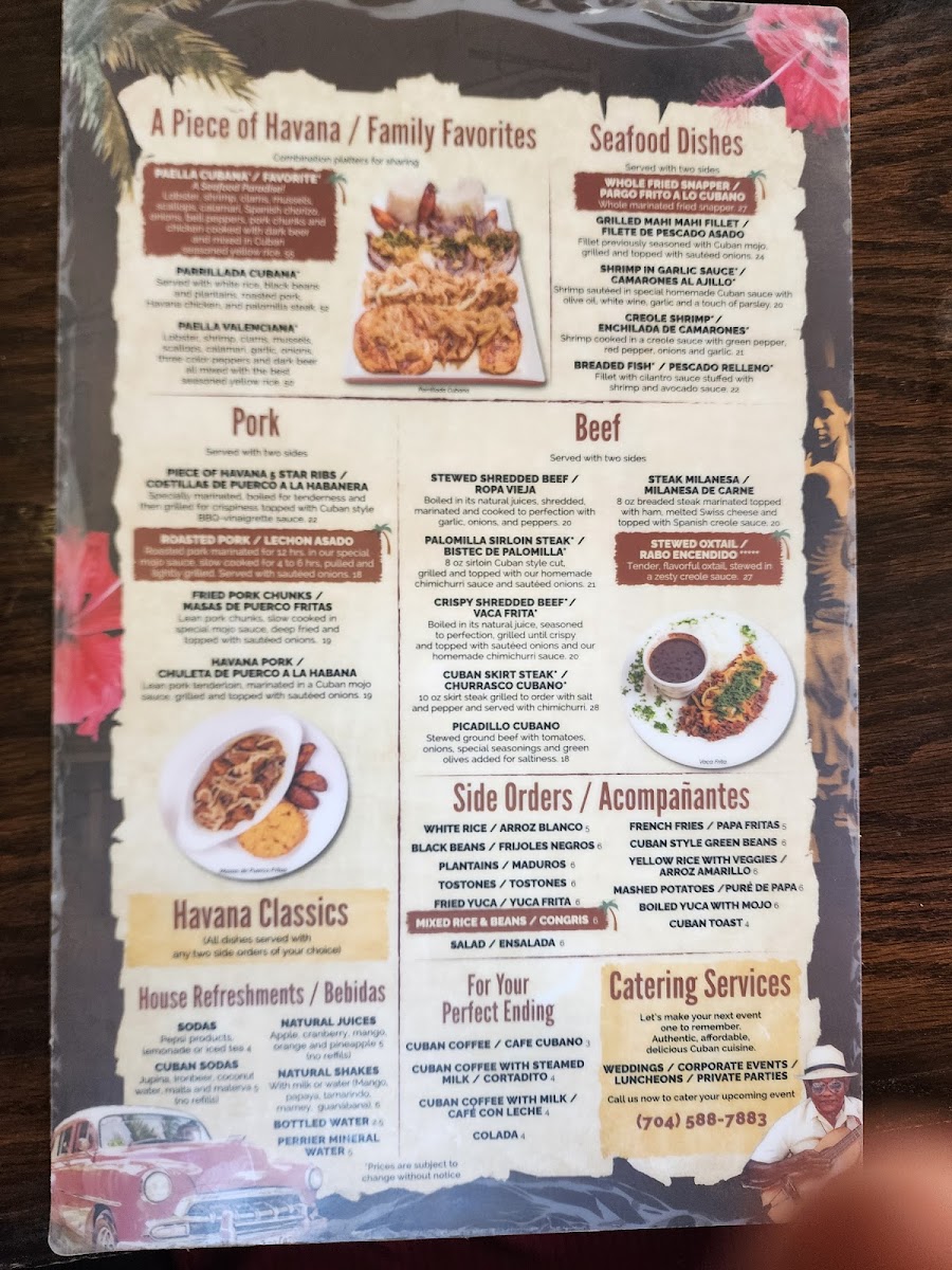 Menu A Piece Of Havana-9