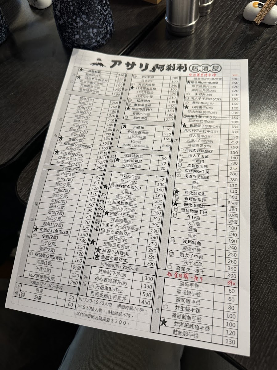 Menu A Sha Li Izakaya Restaurant-7